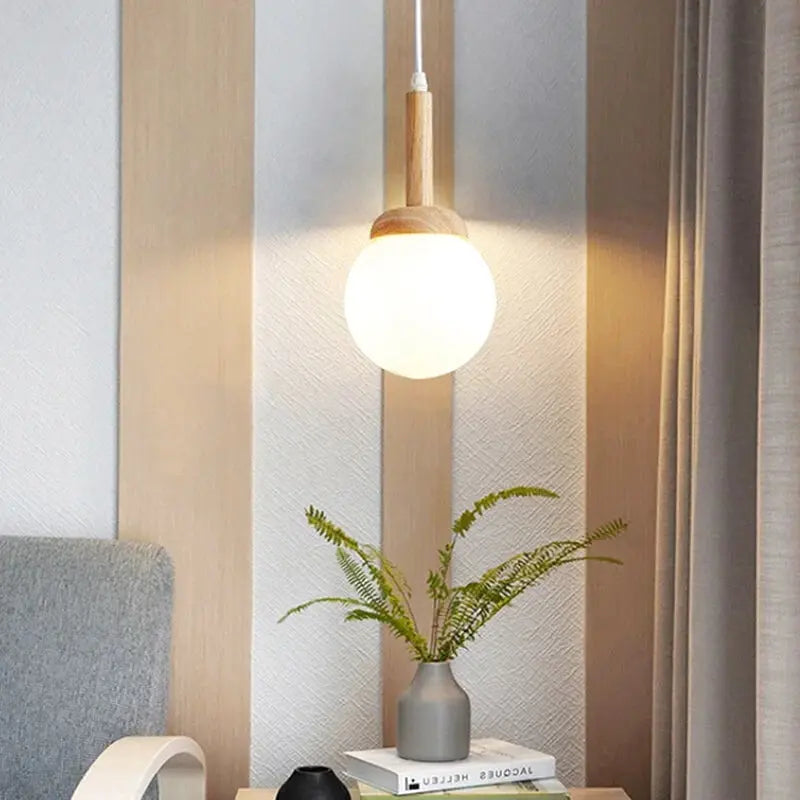 suspension scandinave bois vintage 1